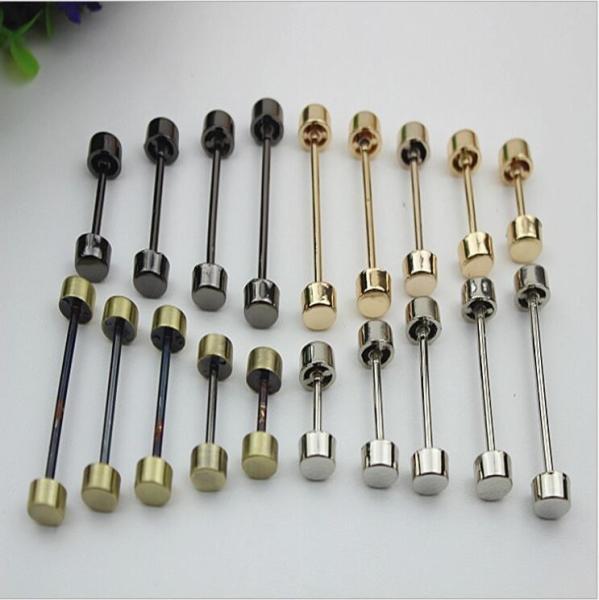DIY bag accessories all kinds of size gunmetal color metal light gold dumbbell barbell rivet stud for bags