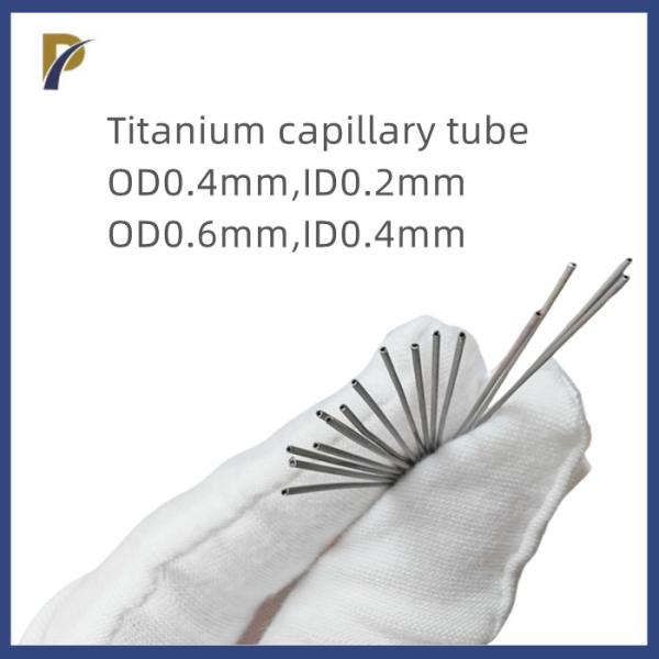 Gr1 OD0.4mm ID0.2mm Tubos de Titânio puro Tubos de Titânio capilares para dispositivos médicos