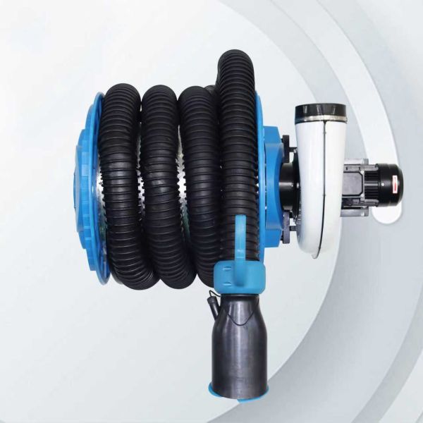 7.6cm 1.02cm Spring Loaded Air Hose Reel 0.55kw Exhaust Fume Extractor