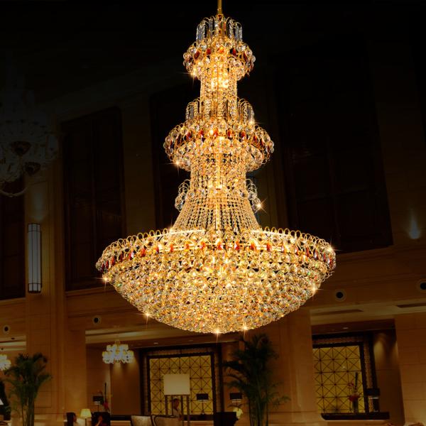 Romantic Crystal Chandeliers Lamps Luxury Wedding Hotel Lobby Hall Decoration LED Chandelier Pendant Light