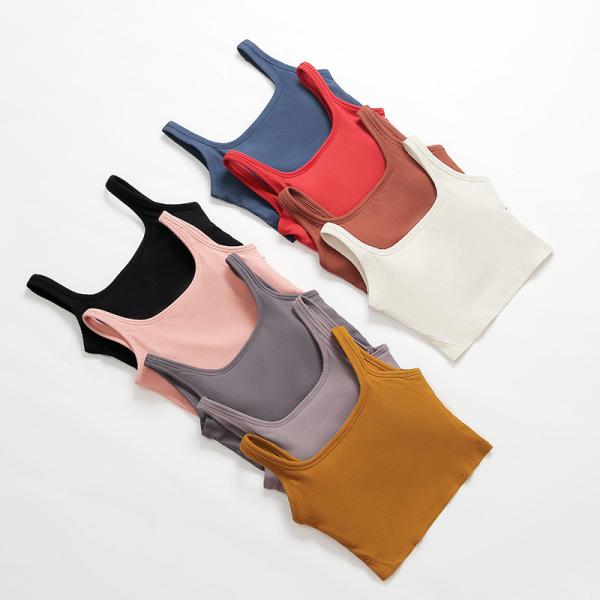 o Activewear da ioga 210gsm ajusta grupos curtos do motociclista de duas partes com nervuras