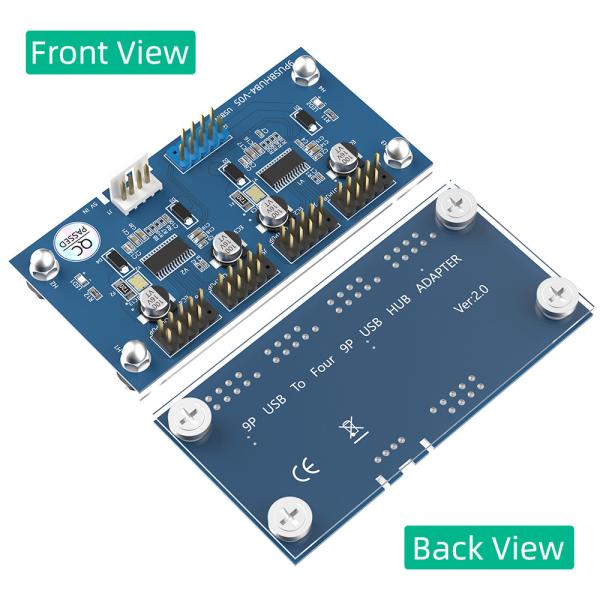 9Pin USB Hub PCB Adapter card Extension Motherboard Male 1 To 4 Female