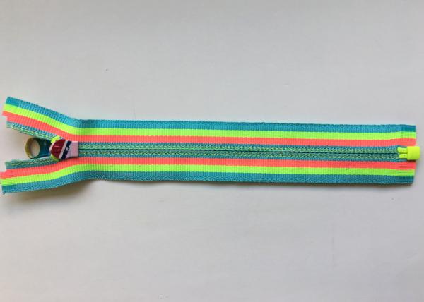 Rainbow Coloured Cotton Webbing Straps Gradient Teeth Zipper With Original for Garment