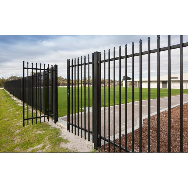 Metal Wrought Iron Garrison Fence Panels Press Top Galvanized 1.8m Height