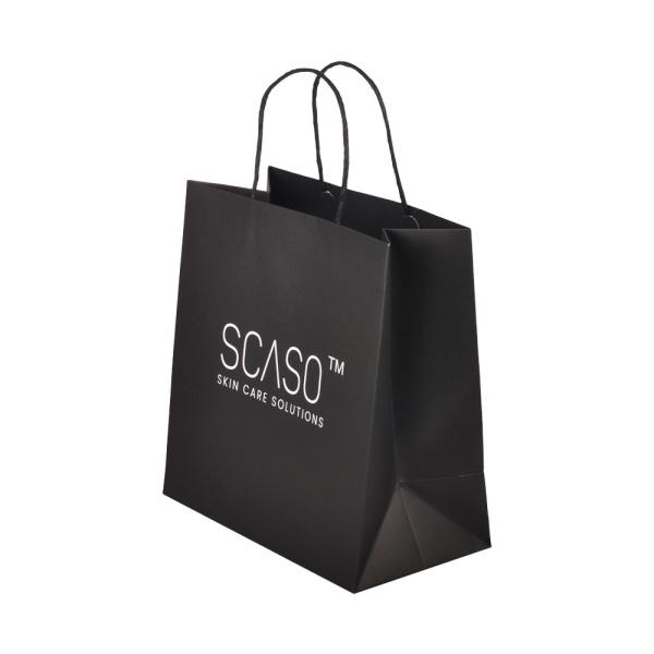 Био-разлагаемые черные бумажные пакеты Kraft Подарочная упаковка с ручкой