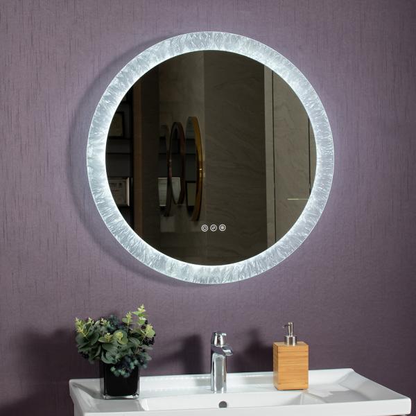 Espelho LED de decoração de parede para casa com recurso sem nevoeiro e temperatura de cor de 3000K/4000K/6000K