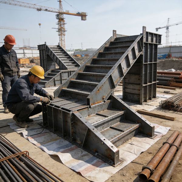 Modular Steel Stair Formwork Non Slip For Concrete Staircase Molds
