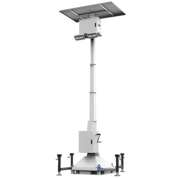 Iluminação Solar de Rua Urbana Estrada Residencial Torre de Iluminação Solar Com 2*50W Luzes LED