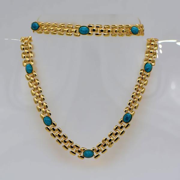 Korean Fishbone chain New Trendy Suitable for men and women Jewelry 18K Real Gold Plated