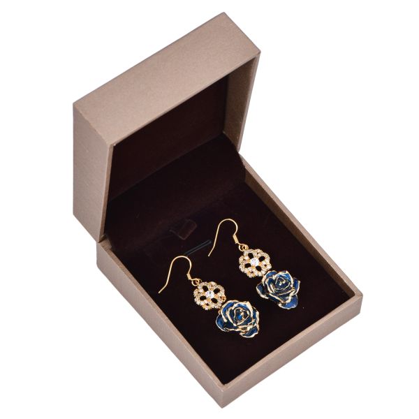 24k Gold Plated Rose Earrings Gifts Woman's  Rose  Earring Wholesale for Christmas  Valentine