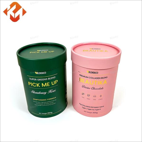 Safe and easy to tear collagen powder bottle paper packaging box spice container sealed food supplement bulk protein powder paper tube environmentally friendly