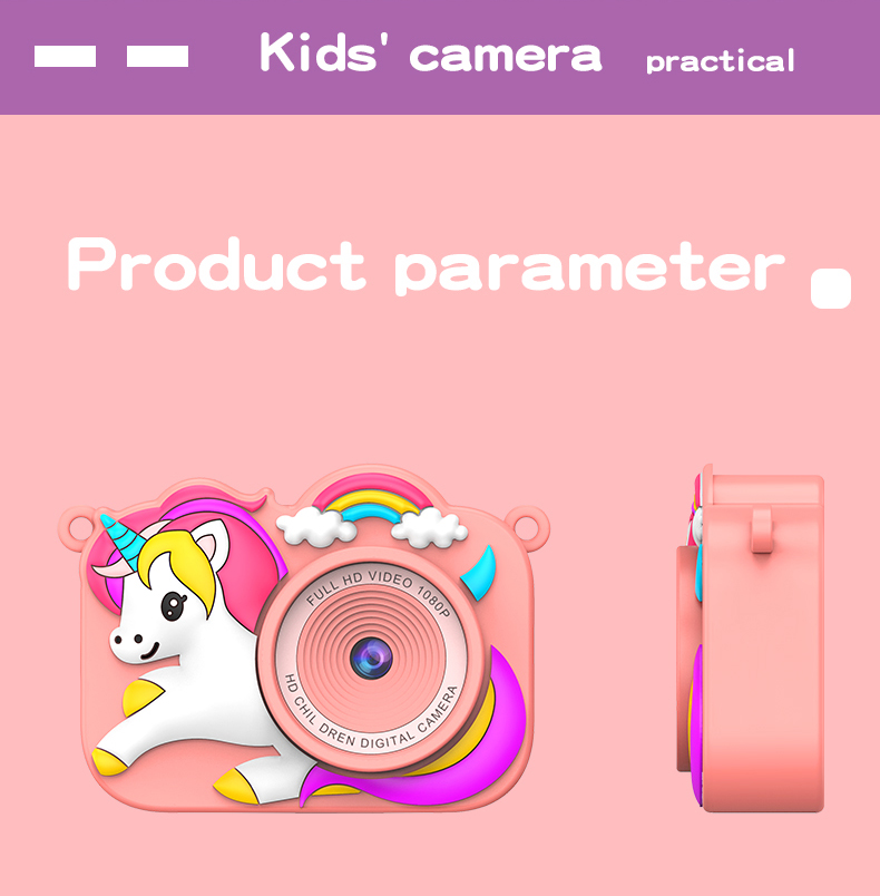 DLC Kids Camera Unicorn Design Plastic & ABS Case | Dual Camera CCD MicroSD <2