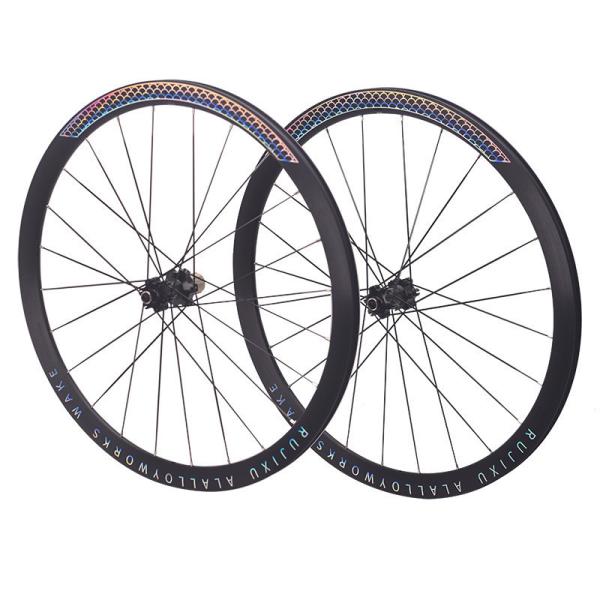 38mm Disc Brake Wheelset 700C Bicycle Wheelset 24 / 24H Tubeless Clincher 700C Bicycle Wheelset