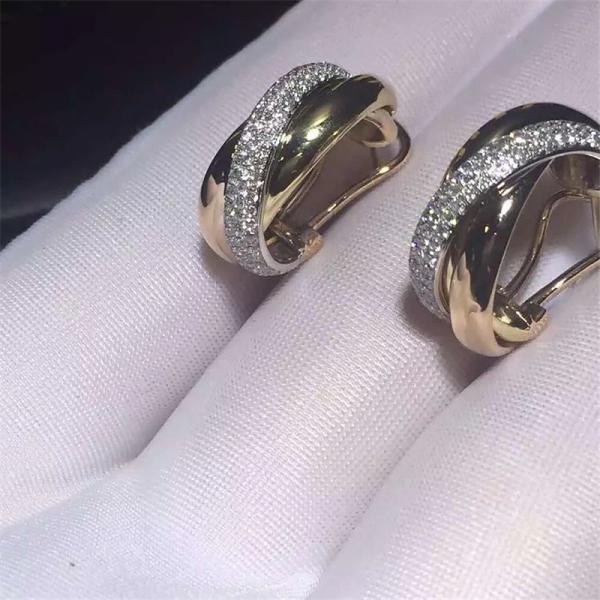 C Three circle ring earrings18K white gold, 18K yellow gold, 18K rose gold, diamond. Model: B8045300