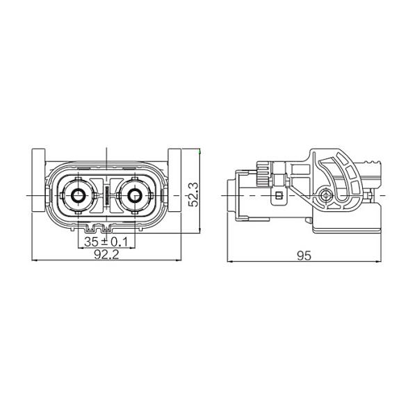 1000V DC 2 Pin 3Pin Male Female EV Battery Connector IPXXB Waterproof