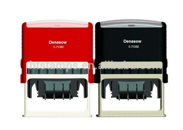 2015 New Design 73X58mm Denasow Self Inking Name Stamp /date stamp ,Rubber Pocket Stamp Printer