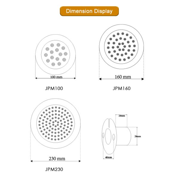 AC12V Plastic Swimming Pool Light 6W Resin Filled 100% IP68 For Underwater Use