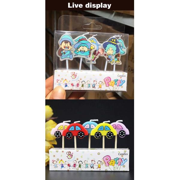 Des bougies en forme de voitures dessinées pour les enfants Décoration de gâteau faite à la main au Mexique