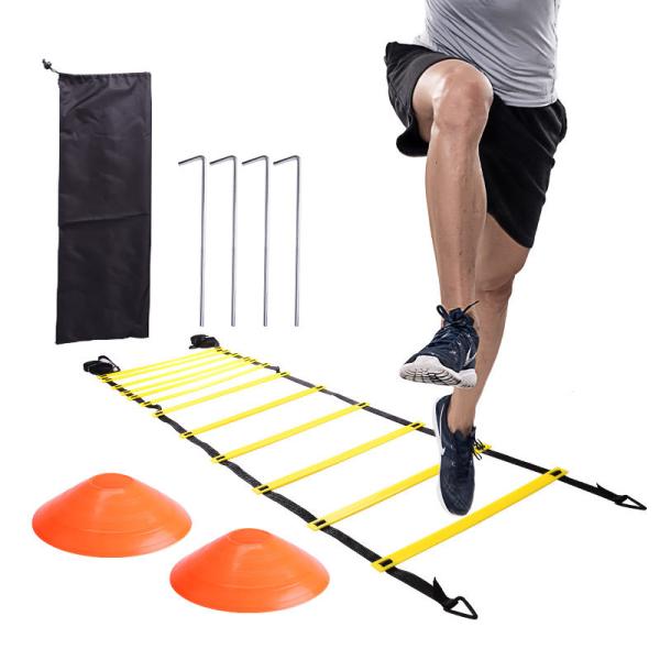Yellow/Blue/Green Speed Ladder and Resistance Parachute Set for Football Conditioning