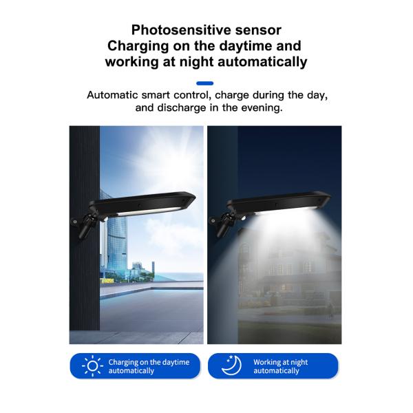 2W PIR ABS Integrated Solar Street Lights Wall Mounted 2600mAh Adjustable