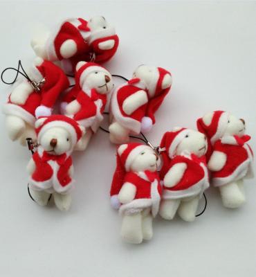 Mini Christmas Knuckle Bear 6cm Plush Toy Teddy Bear Doll Pendant with 6*3*2cm Size