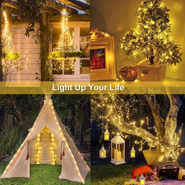 Blue Solar Christmas String Lights 50M Length Waterproof 250MA 28V