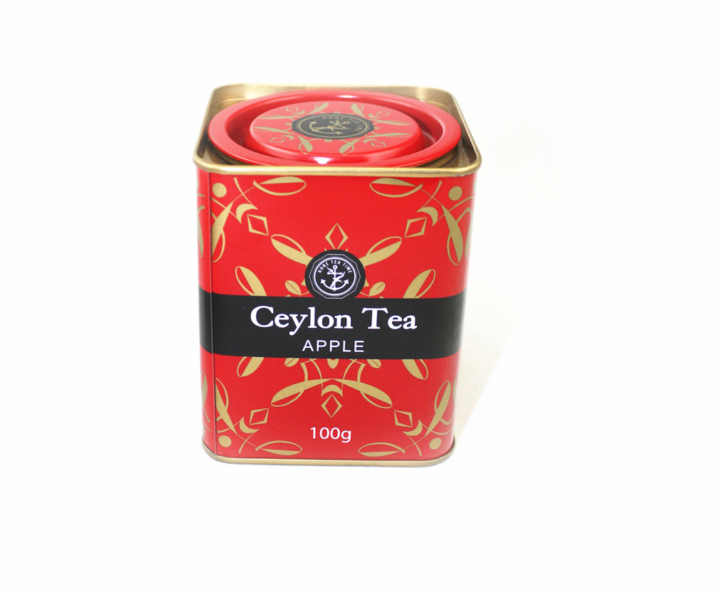 78x78x93mm Green Square Tin Box , Tea Tin Canister With Plug In Airtighted Lid