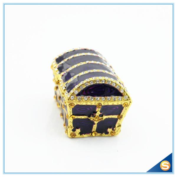 Shinny Gifts Gold Plated Handmade Purple And Red Jewelry Box Wholesales SCJ247