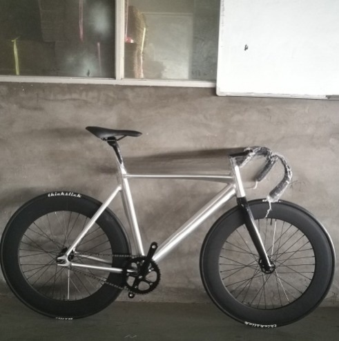 700C CE OEM 7005 Aluminum Alloy Fixed Gear Single Speed Adult 80MM Rim Carbon Fork Track Bike