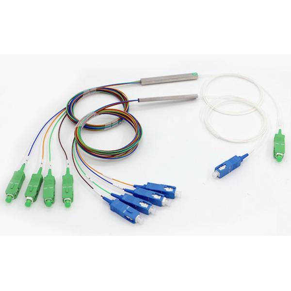 FTTH Fiber Optic PLC Splitter 1x4 Mini Steel Tube 0.9mm Optical Fiber Splitter PLC