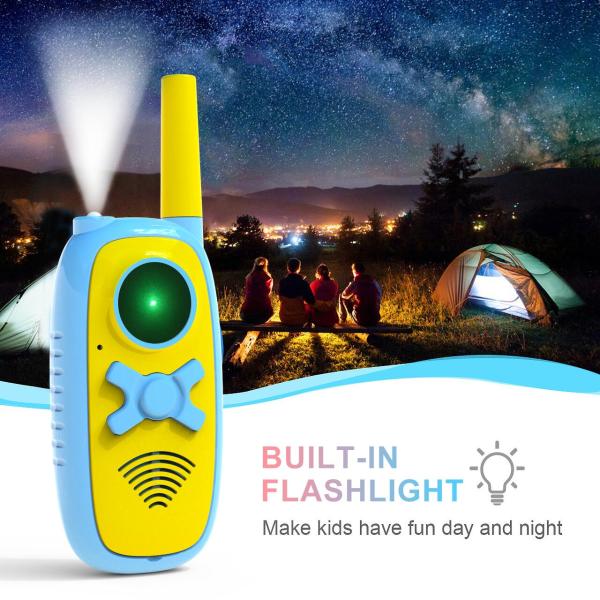 0.5W 3-Channel Toy Walkie Talkies for childred blue green red light 500m working range
