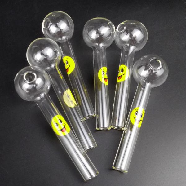Round All Hand Glass Smoking Pipe 10cm Length Suitable For Adult