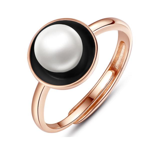 Women's fashion wild s925 silver bowl Pearl Ring