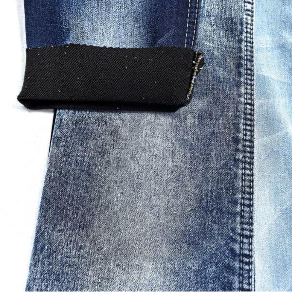 Kid Or Man Dark Blue Fake Knit Denim Fabric Soft 9.5oz India