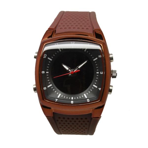 Men's Dual Time Digital Wrist Watches Double Movement Analog Quartz Watches