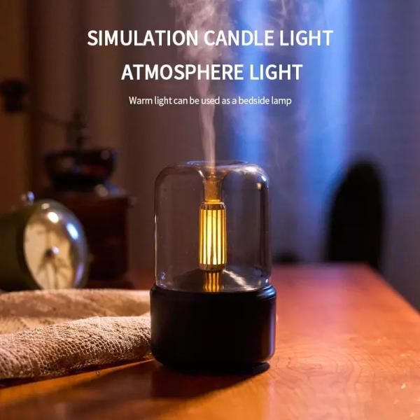 Nebulizador de Nebulosas Humidificador de Aromaterapia Diffusor Mini Humidificador de Ar Portátil Diffusor Com Luz Atmosférica