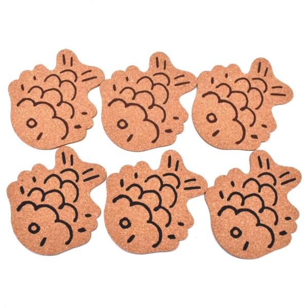 ISO9001 Engraved Cork Fish Shaped Coasters Eco Heat Resistant