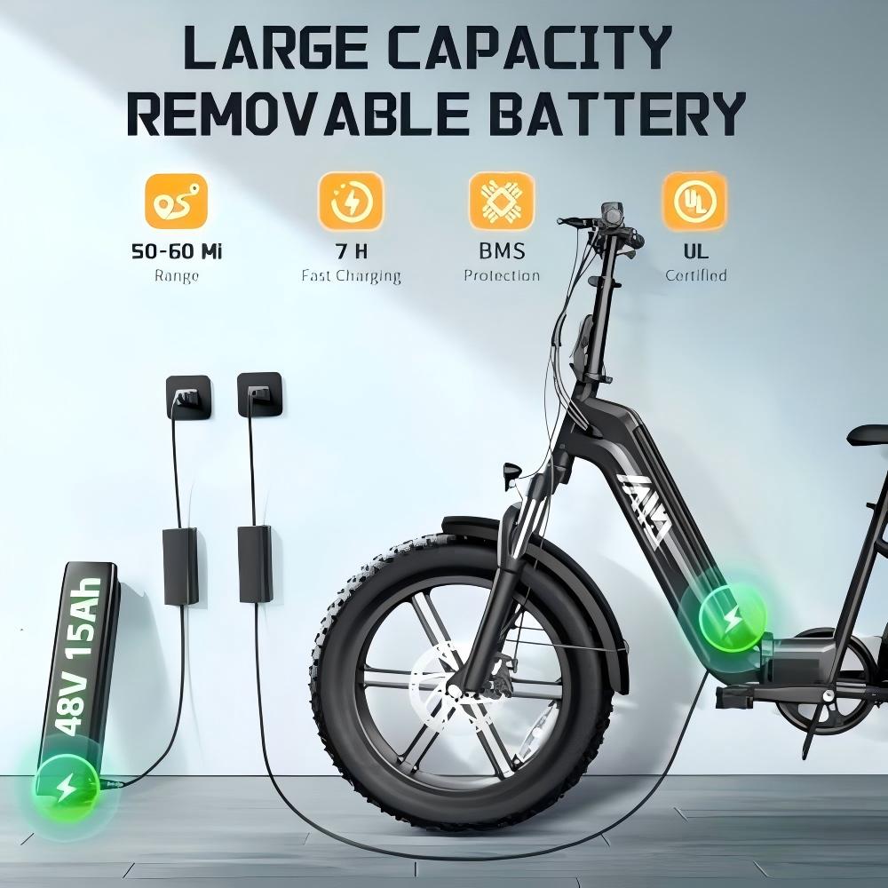 2026 EU Stock F008 Fat Tire Electric Bicycle 48V 20