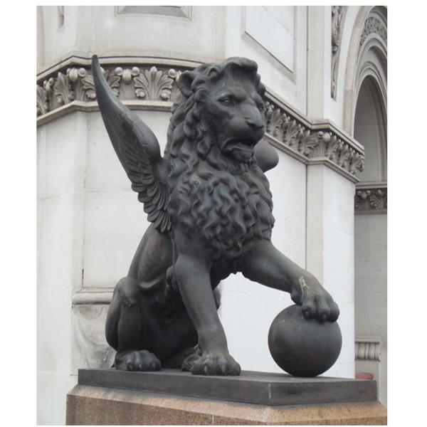 160cm Large Bronze Lion Statue Outdoor Metal Animal Decoration