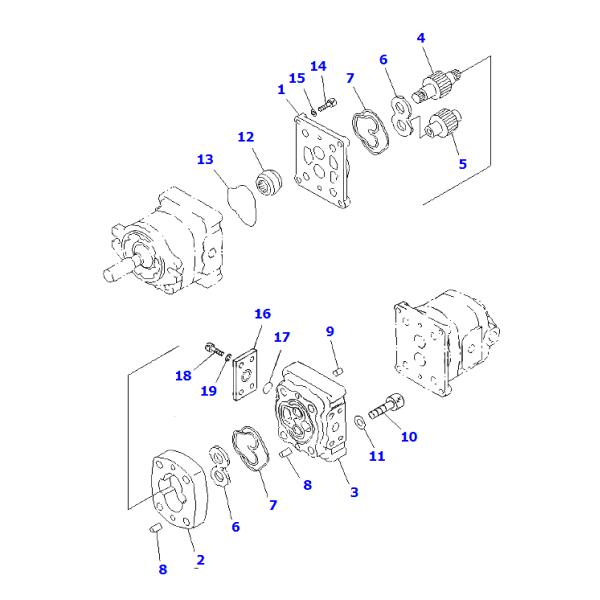 705-41-08240 среднее высокое приведенное в действие гидравлическое насоса с зубчатой передачей КОМАТСУ давления