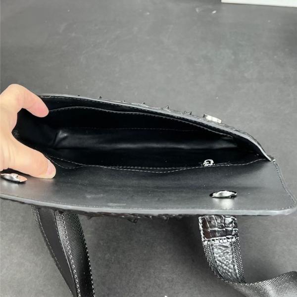 Authentic Crocodile Skin Men's Small Shoulder Bag Ultrathin Flap Purse Genuine Alligator Leather Male Messenger Bag