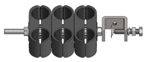 6 Way Stainless Steel Epdm Flat Drop Cable Clamp For Outdoor