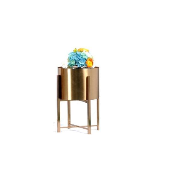 Gold Plant Pedestal Metal Flower Planter Golden Flower Pot Stand