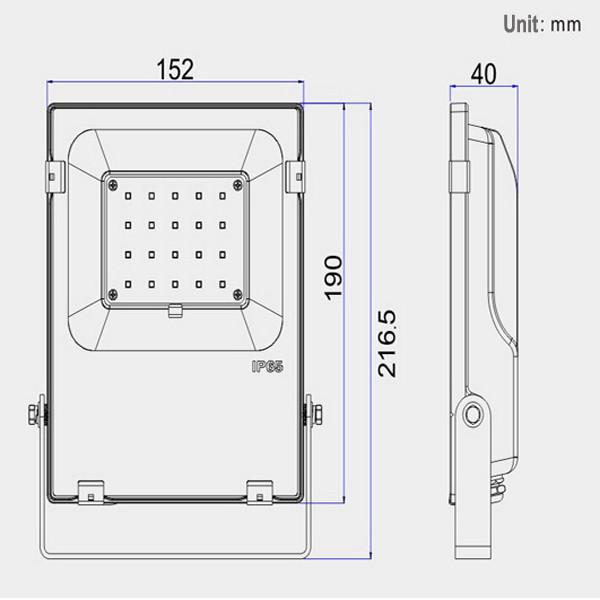 20W 24000lm Thin proline version SMD LED Flood Light 5 Years Guarantee SMD Flood Light ETL DLC CE Listed
