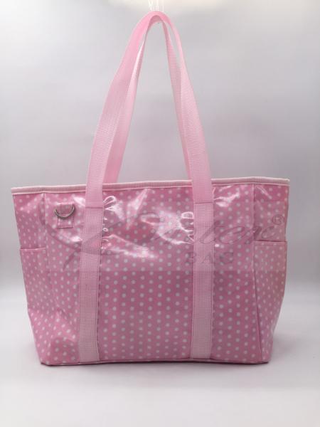 Pink Coating Polyester Tote Diaper Bags Stylish Diaper Bags For Mom 33*27*14.5CM 