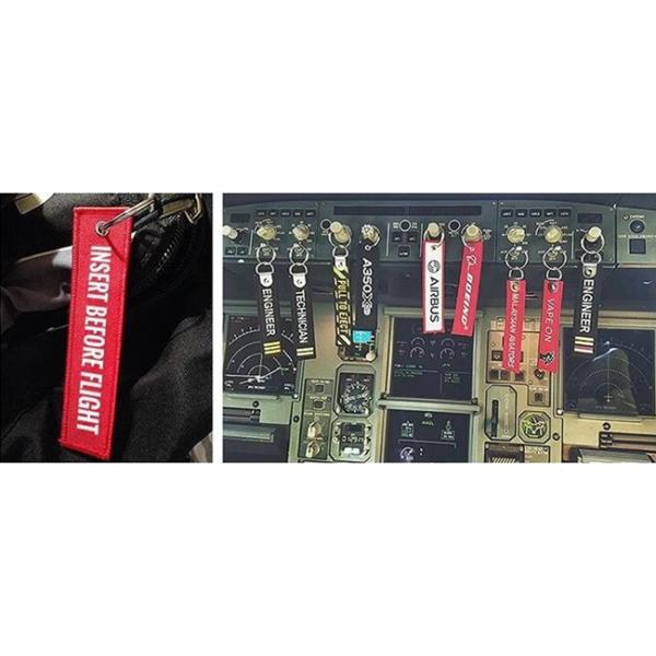 Персонализированное кольцо для ключей авиации ювелирных изделий письма Кейчайн вышитой ткани