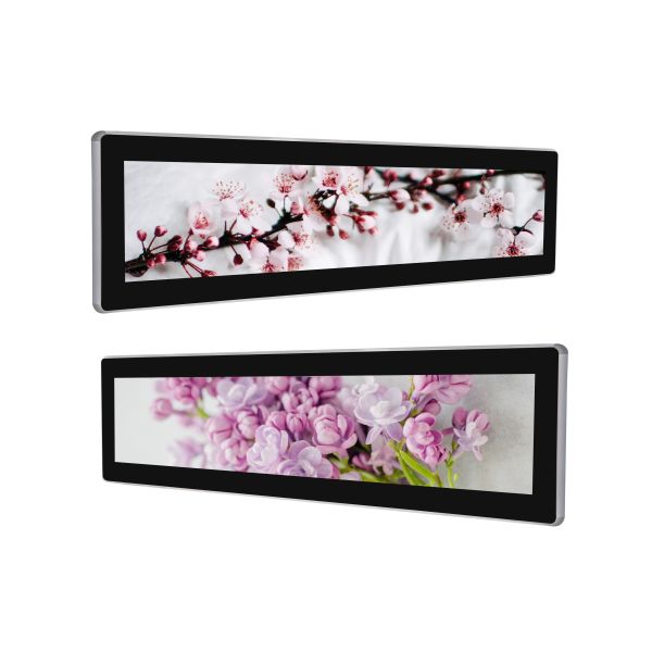 18.5 Inch Stretched Bar LCD Display Screen with Graphics FHD Digital Signage and Displays for Airport Subway