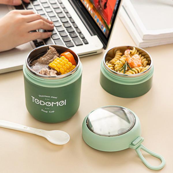 Металлическая коробка с обедом для бенто 316 из нержавеющей стали 710 мл Термос для супа с двойным слоем