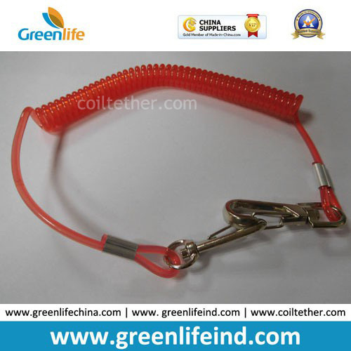 Red Hot Selling PU Spring String Coil Lanyard Tether