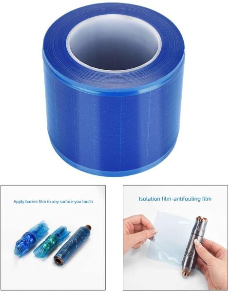 Do filme azul da barreira protetora do polietileno filme médico autoadesivo da barreira de 1200 folhas com distribuidor
